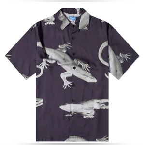 NWT Market Monitor Graphic Lizard Print Woven SS Button-Down Shirt - Size XXL